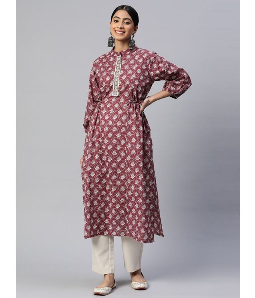     			Vbuyz - Pink Cotton Women's Straight Kurti ( Pack of 1 )