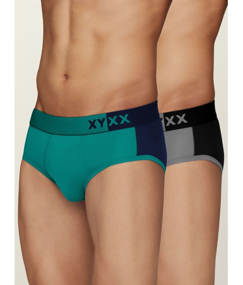     			XYXX - MultiColor Modal Men's Briefs ( Pack of 2 )