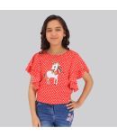 Cutecumber Pack of 1 Girls Georgette Top ( Red )