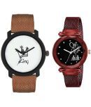 newmen - Brown PU Analog Couple's Watch