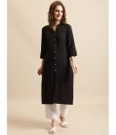 Pistaa - Black Cotton Women's Front Slit Kurti ( Pack of 1 )