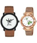 newmen - Brown PU Analog Couple's Watch