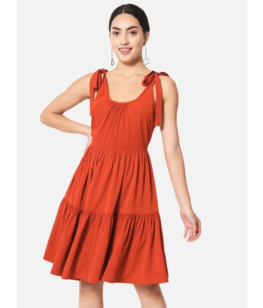     			ALL WAYS YOU - Red Crepe Women's Fit & Flare Dress ( Pack of 1 )