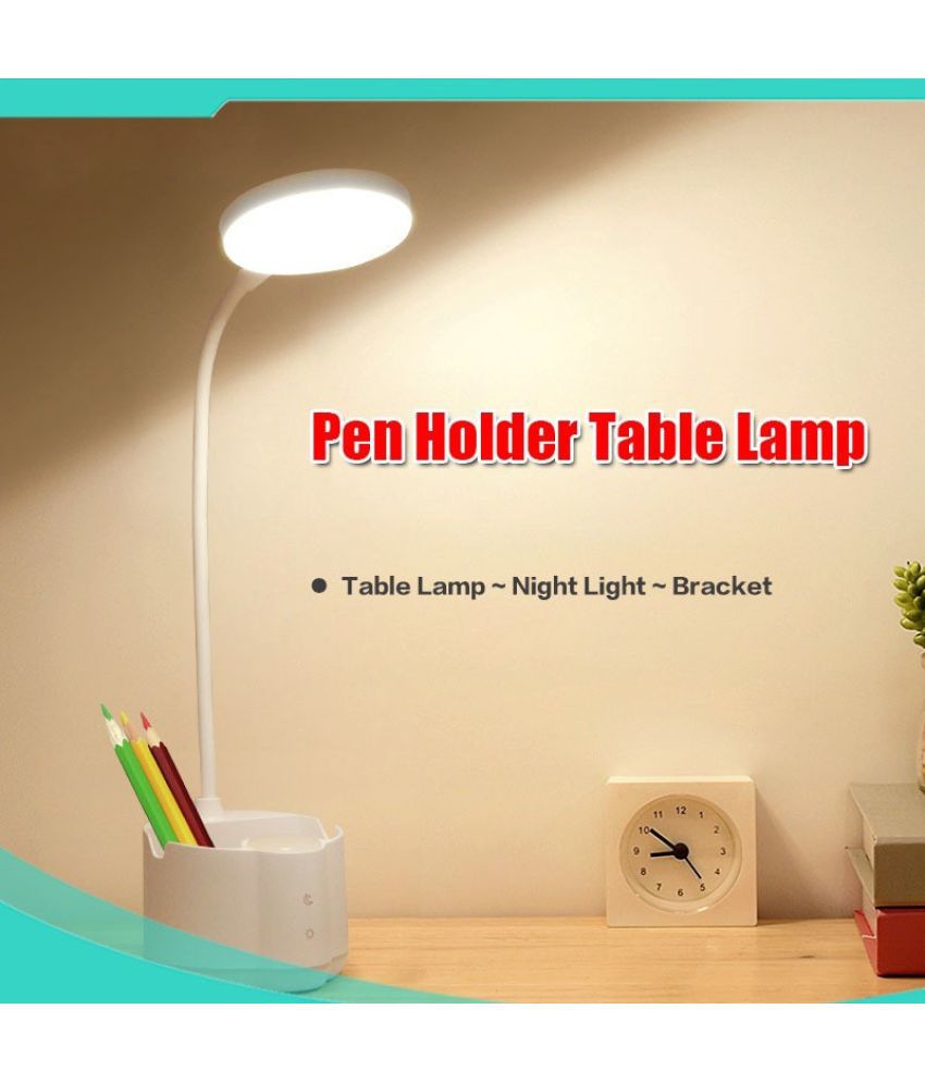     			IDOLESHOP - White Study Table Lamp ( Pack of 1 )