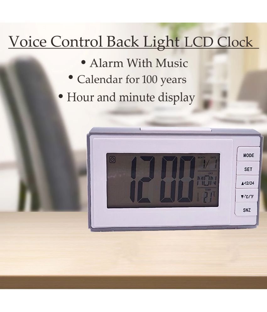     			JK New Voice Control LCD Alarm Clock Digital Alarm Clock - Pack of 1