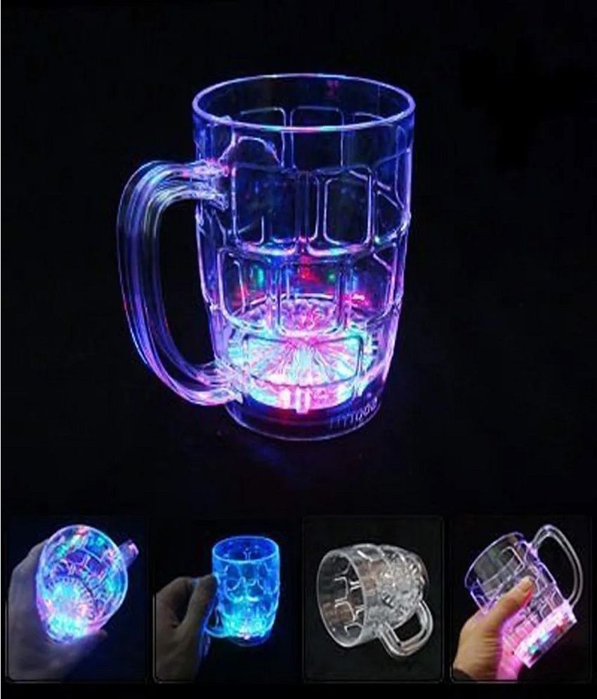     			Rainbow Color Magic Cup LED Flashing 7 Color Changing Light. Pour Water or Tea in The Mug, Lighting Cup, Easy Battery Replace Glass (250 ml)