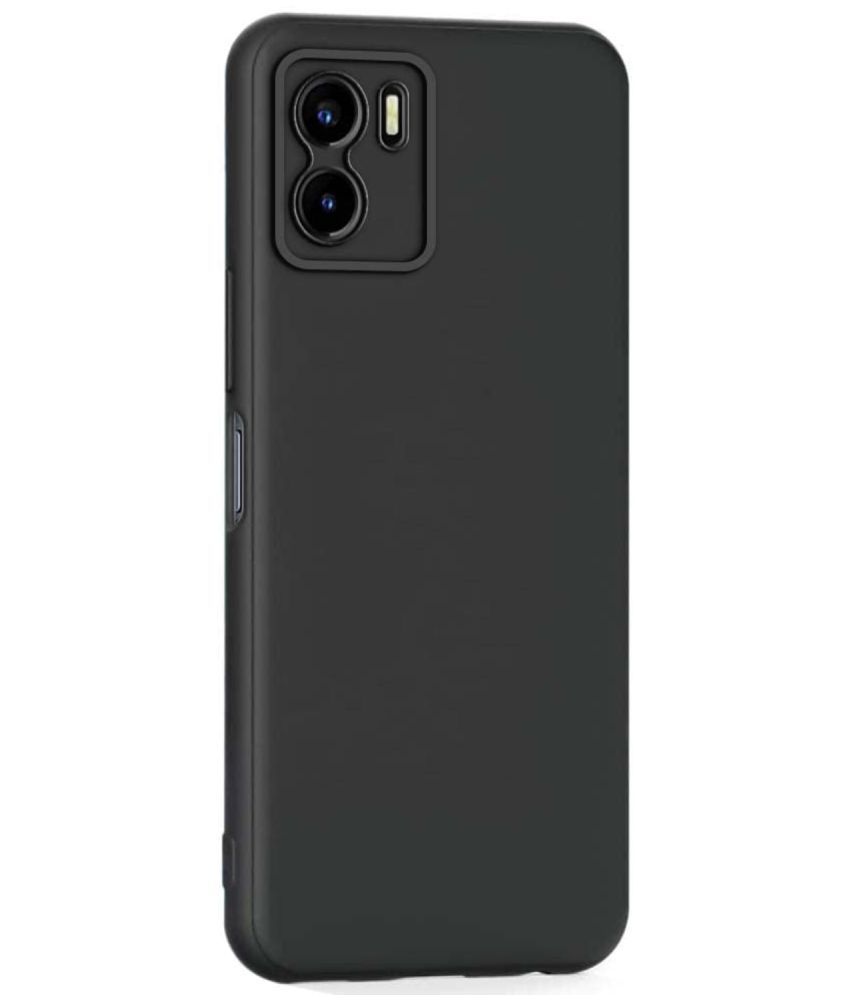     			ZAMN - Black Silicon Plain Cases Compatible For Vivo Y01 ( Pack of 1 )