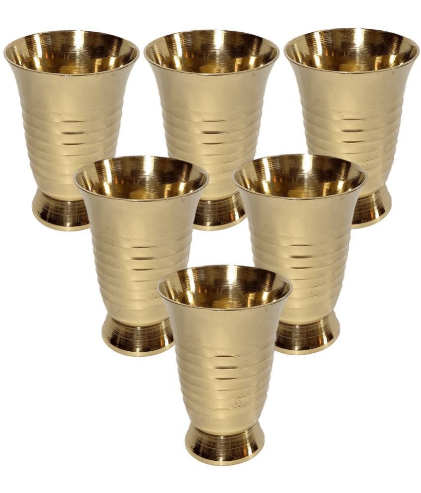     			A & H ENTERPRISES - Small Size Glassiya Brass Glasses 100 ml ( Pack of 6 )