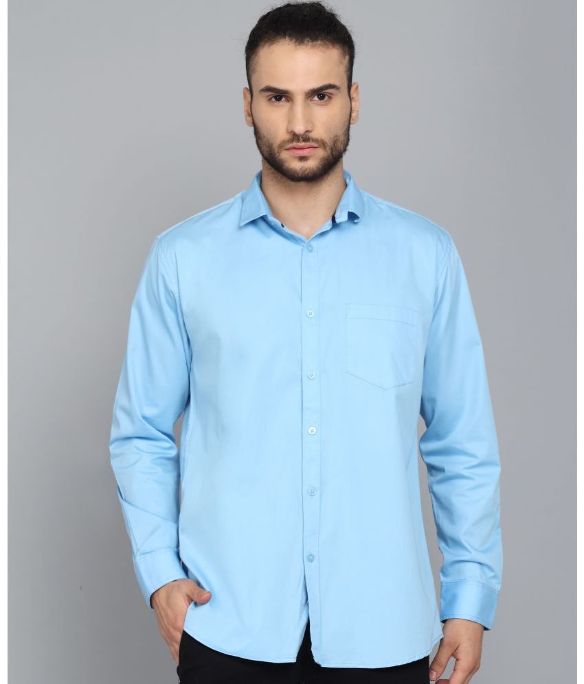    			KIBIT - Light Blue 100% Cotton Slim Fit Men's Casual Shirt ( Pack of 1 )