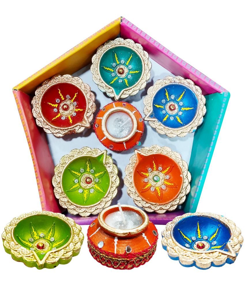     			Party Propz Clay Diya Diwali Decoration Items for Home - 6Pcs Diya for Home Decoration Set/Dipawali Decoration Items for Home/Diwali Gift Items, Terracotta Diya, Mitti Diya for Puja/Clay Diya