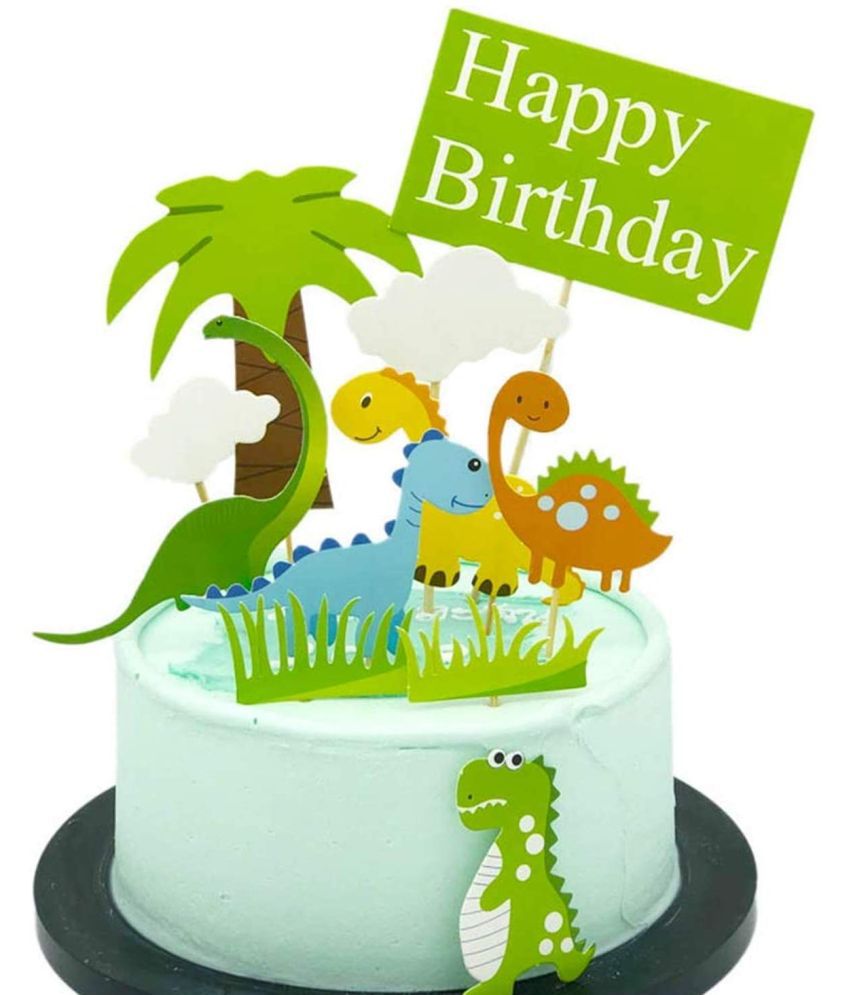     			Party Propz Dinosaur Theme Happy Birthday Cake Toppers Set 11Pcs for Boys,Kids Parties/1st, First Bday Decorations/Girls, Toddlers, Babies Birth Day Cake Decor Items