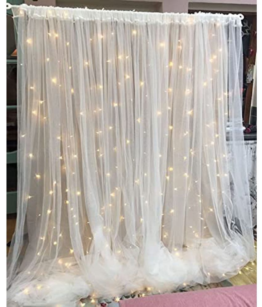     			Party Propz White Decoration Net With Led Fairy Lights for Romantic Dinner, Anniversary, Birthday Party Celebration and Valentines Day Or Cabana Tent Decoration for Your Loved Ones