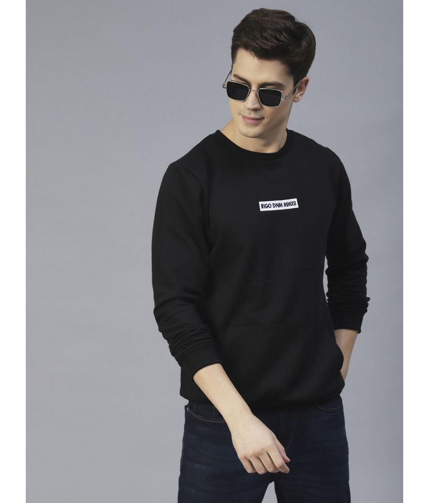     			Rigo - Black Fleece Regular Fit Men's Sweatshirt ( Pack of 1 )
