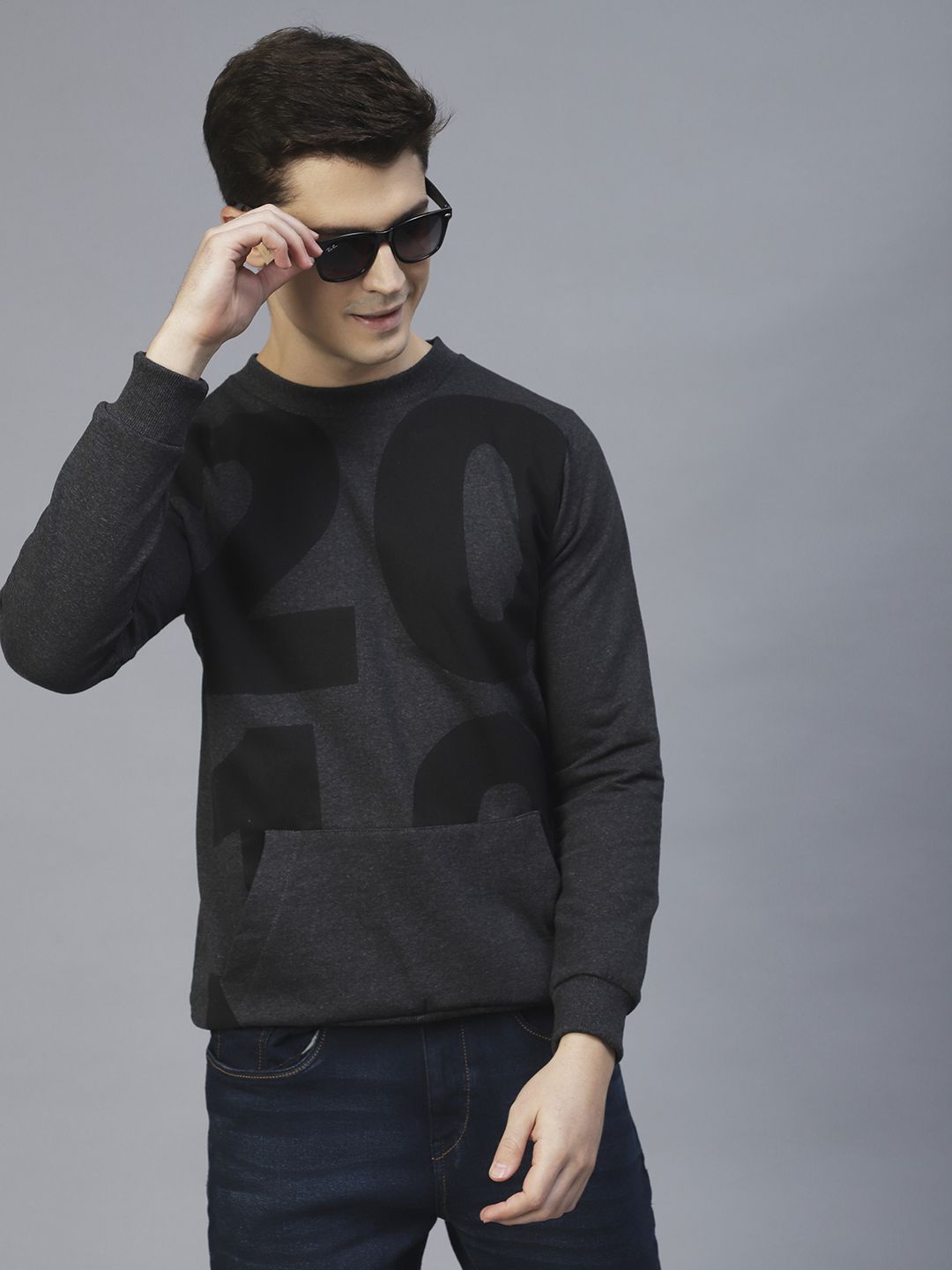     			Rigo - Charcoal Fleece Regular Fit Men's Sweatshirt ( Pack of 1 )