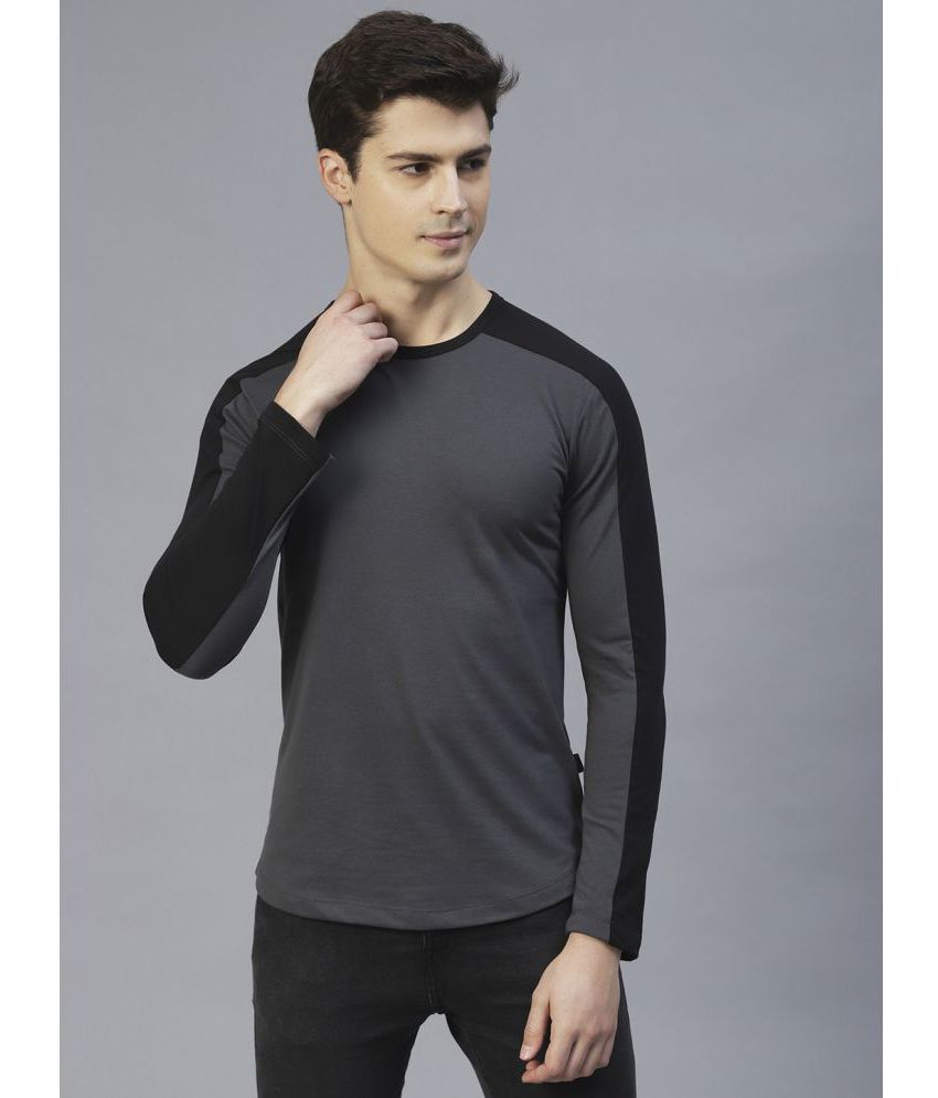     			Rigo - Dark Grey Cotton Slim Fit Men's T-Shirt ( Pack of 1 )