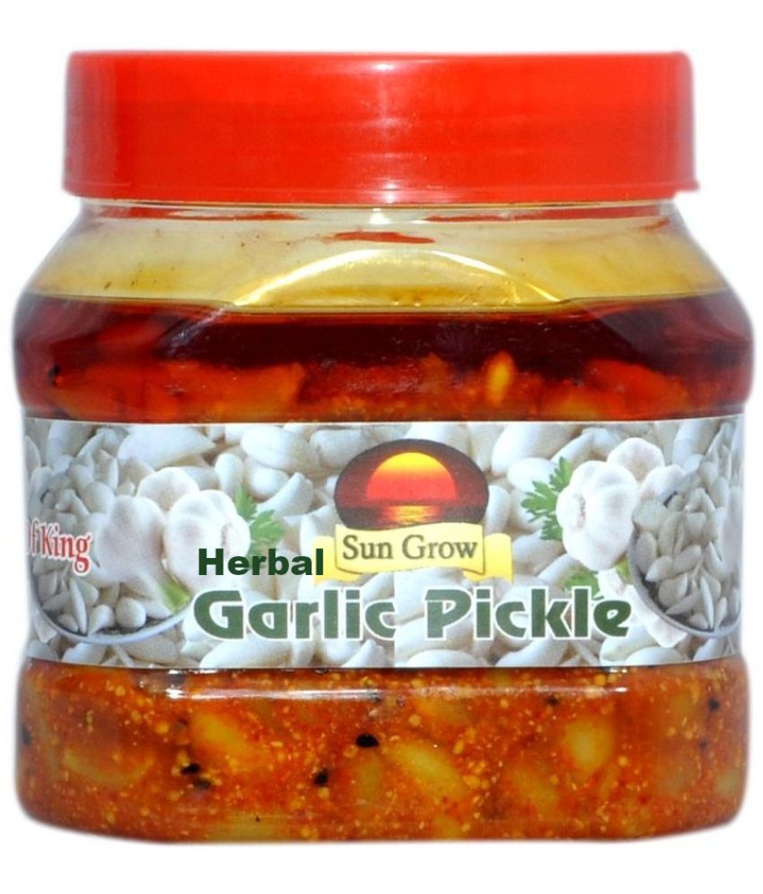     			Sun Grow Herbal Homemade Hand made Organic Masala Garlic Pickle Lashun Ka achar Pickle 500 g