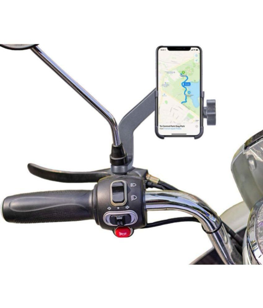     			thriftkart Universal Handlebar Bike Mount Holder Metal Body 360 Degree Rotating Mirror Cradle Stand for Cycle, Motorcycle, Scooty Fits All Smartphones