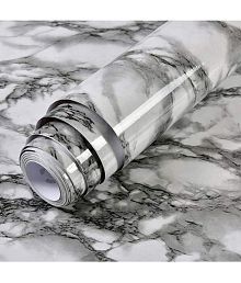 GEEO - White marble design for kitchen foil wallpaper, Wallpaper ( 60 x 200 ) cm ( Pack of 1 )