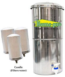 Homepro Manual 27 Ltr Stainless Steel Water Filter purifiers with 3 Ceramic Candle