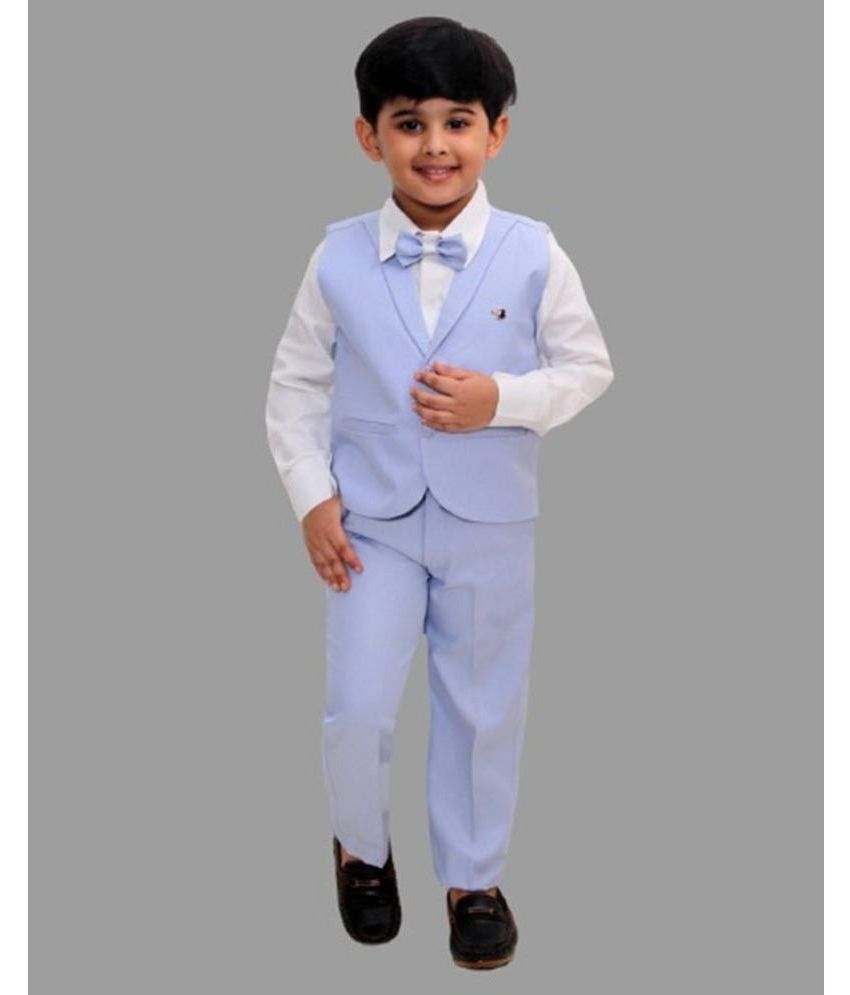     			Fourfolds Pack of 1 Boys Cotton Blend Shirt & Pants ( Blue )