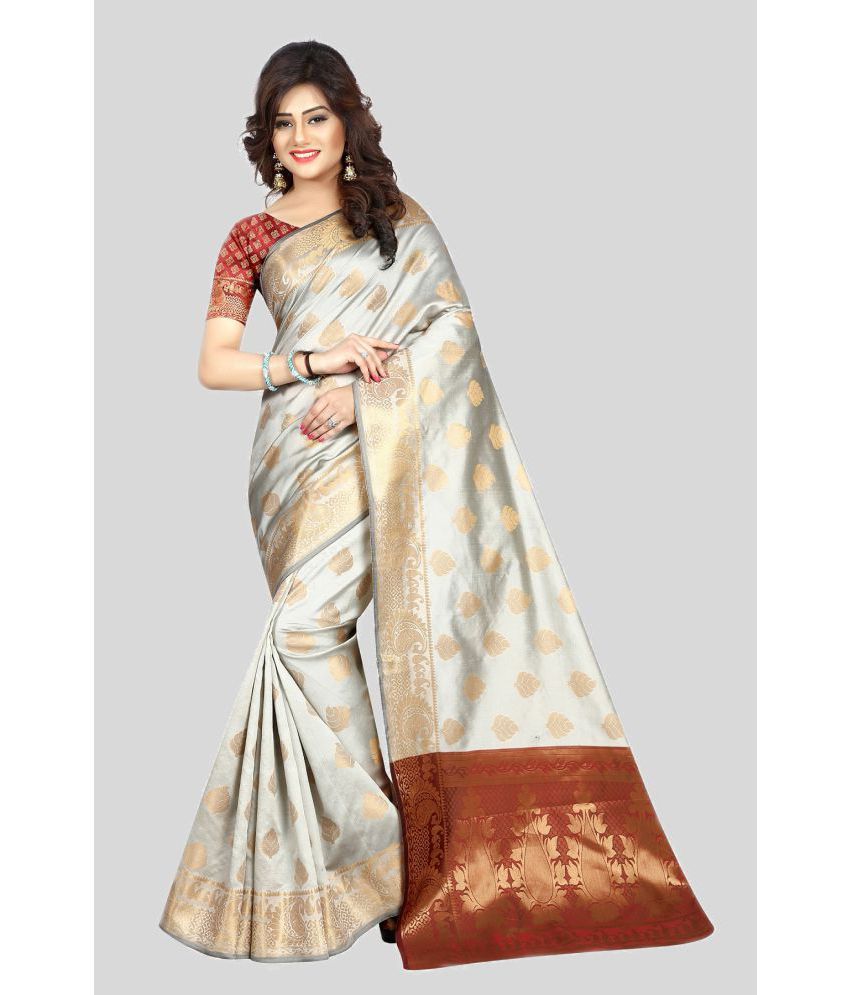     			Gazal Fashions - Multicolour Banarasi Silk Saree With Blouse Piece ( Pack of 1 )