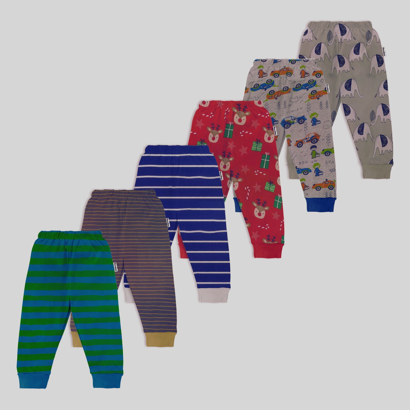     			NammaBaby Pack of 6 Boys Cotton Blend Trackpant ( Multi )