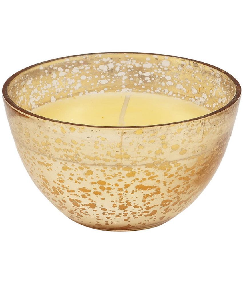     			Parkash Candles - Gold Floral Votive Candle 14 cm ( Pack of 1 )
