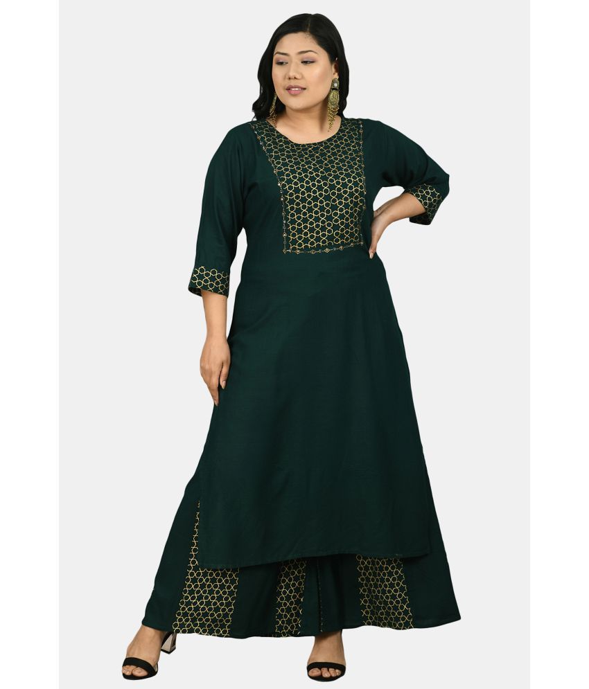     			PrettyPlus by Desinoor - Green Straight Rayon Women's Stitched Salwar Suit ( Pack of 1 )