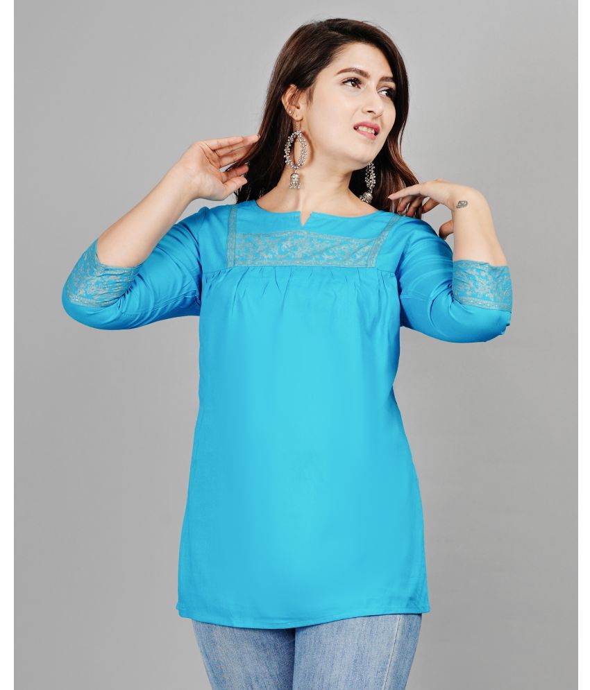     			SIPET - Light Blue Rayon Women's Tunic ( Pack of 1 )