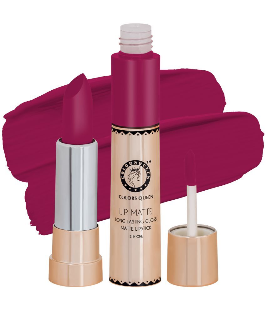     			Colors Queen 2 in 1 Matte Finish Water Proof Lipstick Pink (Shade - 30)