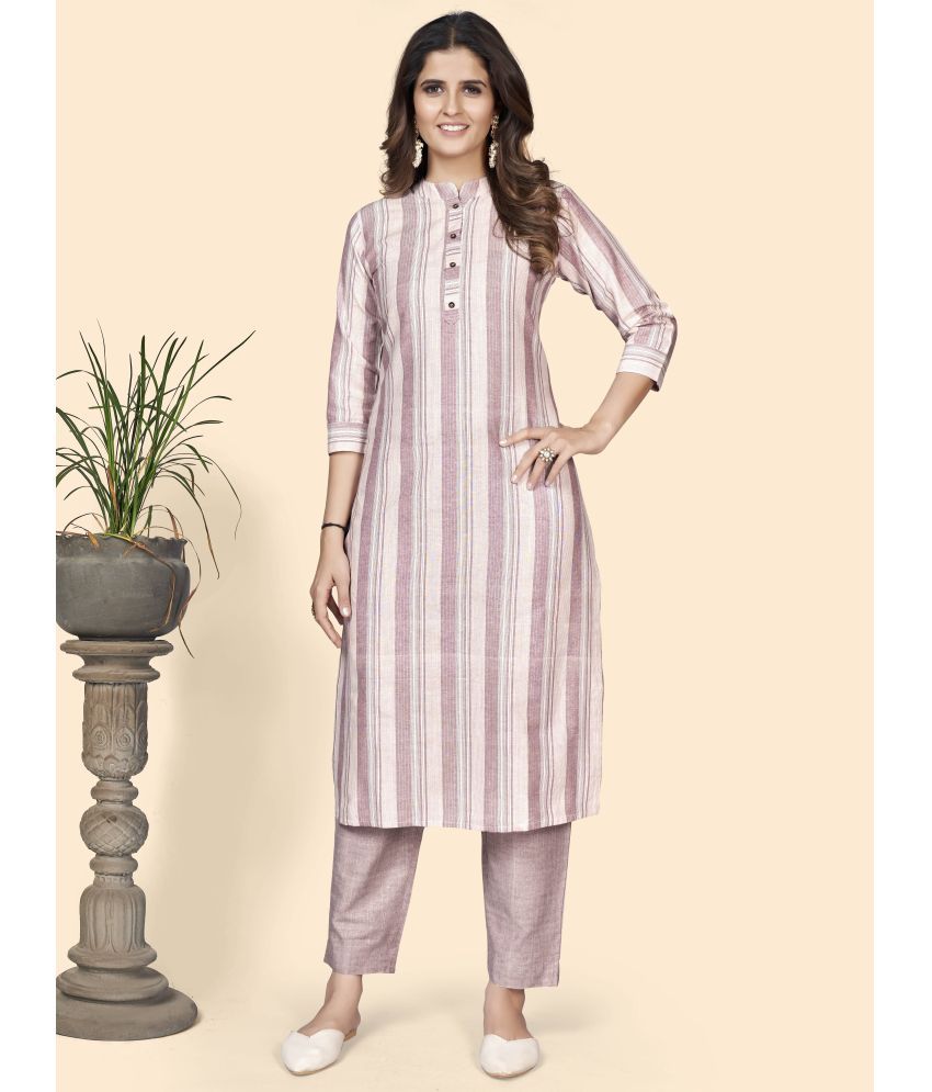     			Vbuyz - Pink Cotton Blend Women's Straight Kurti ( Pack of 1 )