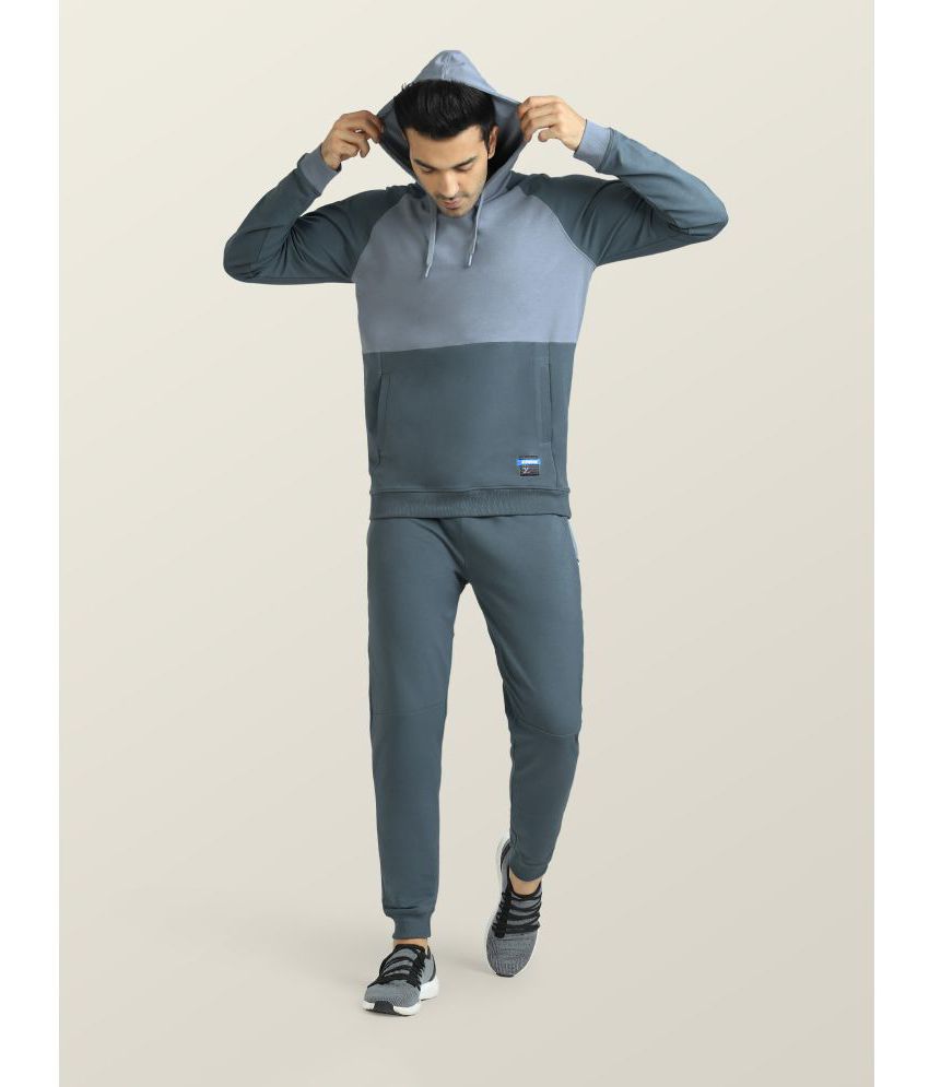     			XYXX - Grey Cotton Blend Regular Fit Men's Tracksuit ( Pack of 1 )