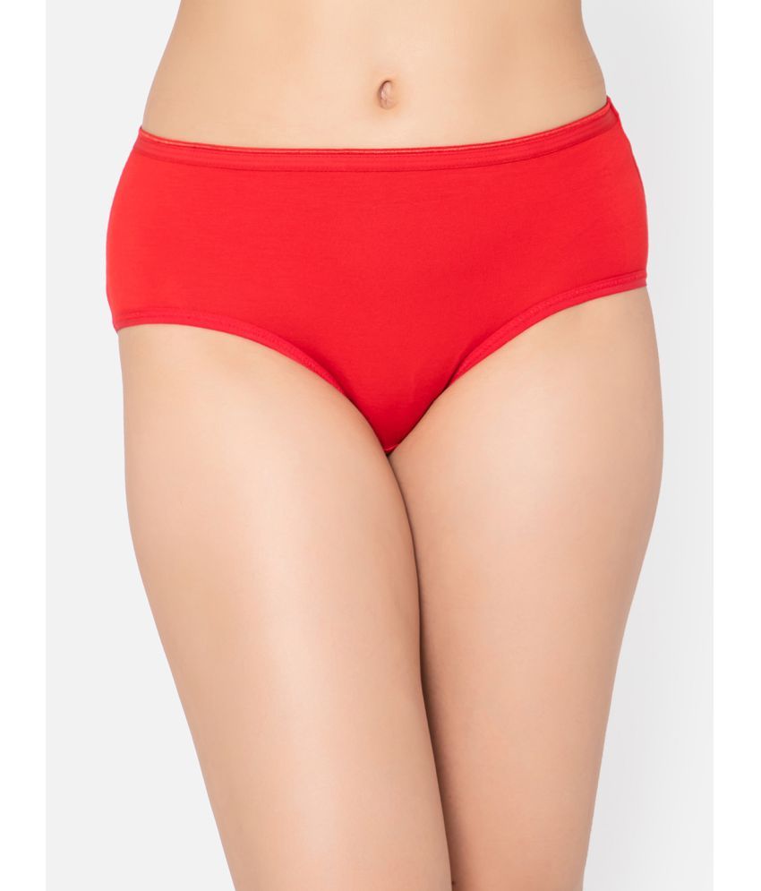     			Clovia - Red Modal Solid Women's Hipster ( Pack of 1 )