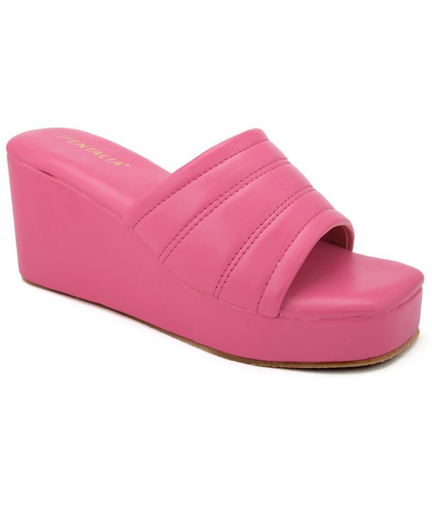Fentacia - Pink Women's Slip On Heels