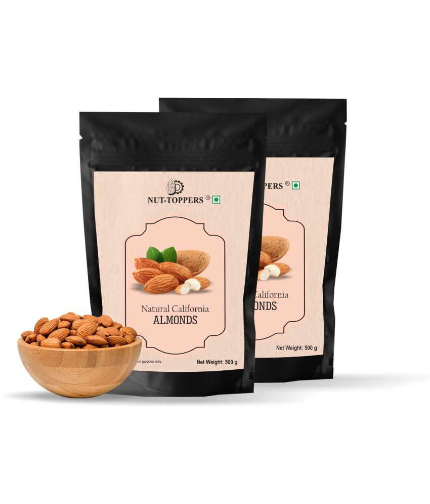     			Nut Toppers Almonds 1kg (500gm x 2) | 100% natural premium California almonds | 1kg (500gm x 2) Pack | premium Badam Giri | High in Fiber & vegan & gluten free |