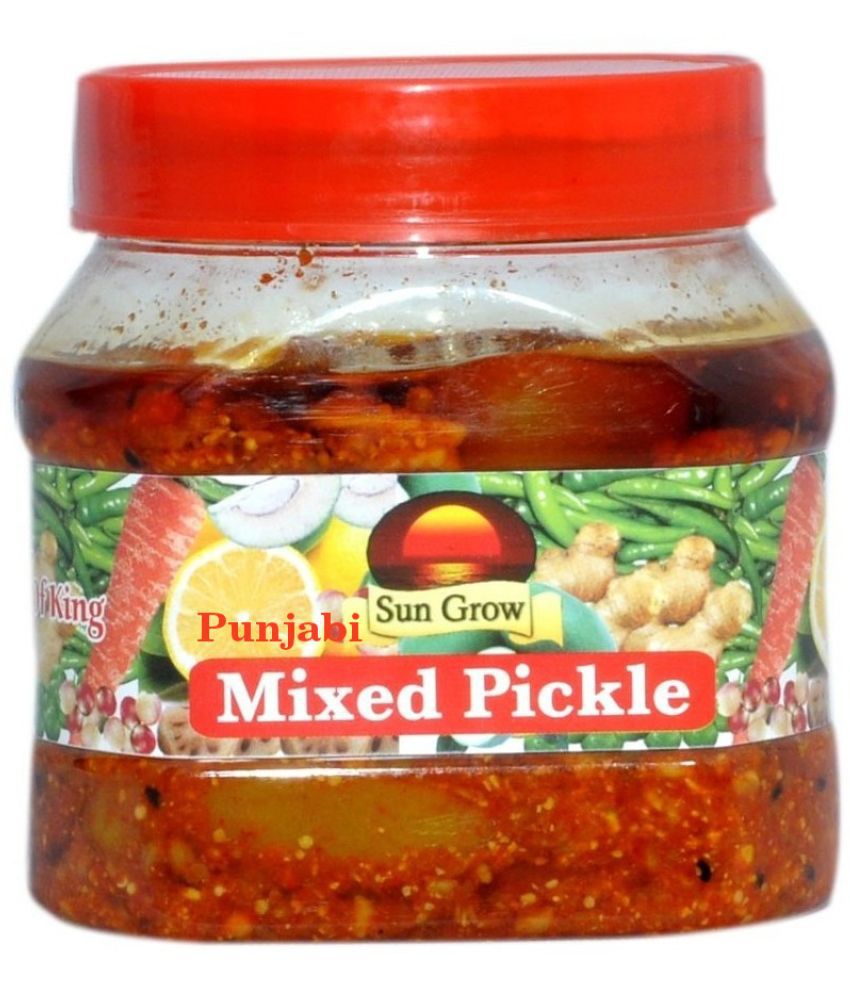     			Sun Grow Punjabi Yummy Mixed Pickle Achaar (Mixed Vegetable, Mango, Lime, Green Chilli, Carrot, Ginger) Pickle 500 g