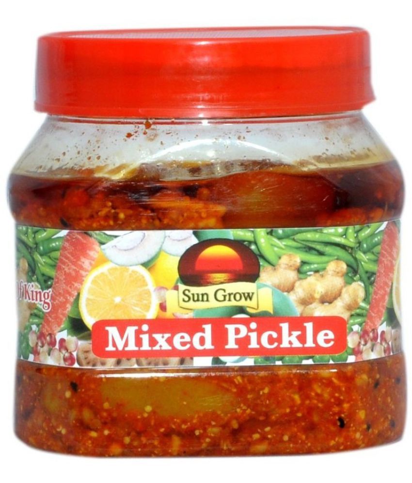     			Sun Grow Yummy Mixed Pickle Achaar (Mixed Vegetable, Mango, Lime, Green Chilli, Carrot, Ginger) Pickle 500 g Pickle 500 g