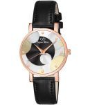 AQUA BLISS - Black Leather Analog Womens Watch