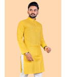 YUG ART - Yellow Cotton Men's Regular Kurta ( Pack of 1 )