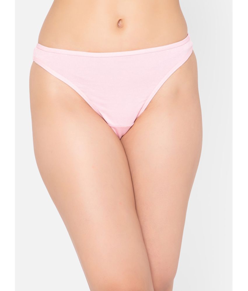     			Clovia - Pink Cotton Solid Women's No Panty Line ( Pack of 1 )