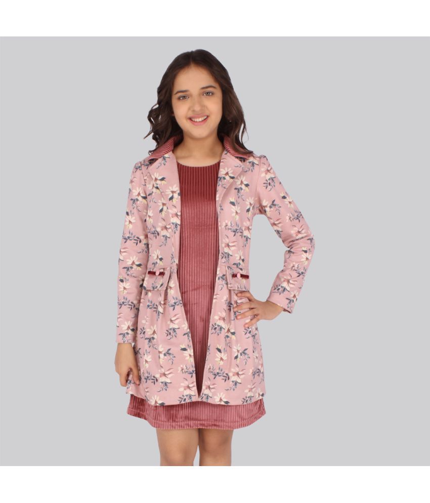     			Cutecumber Velvet Shift Dress For Girls ( Pack of 1 , Pink )