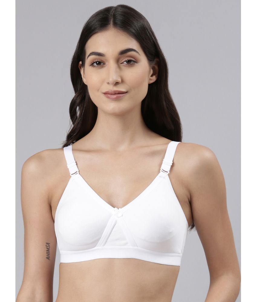     			Dollar Missy - White Cotton Non Padded Women's Everyday Bra ( Pack of 1 )