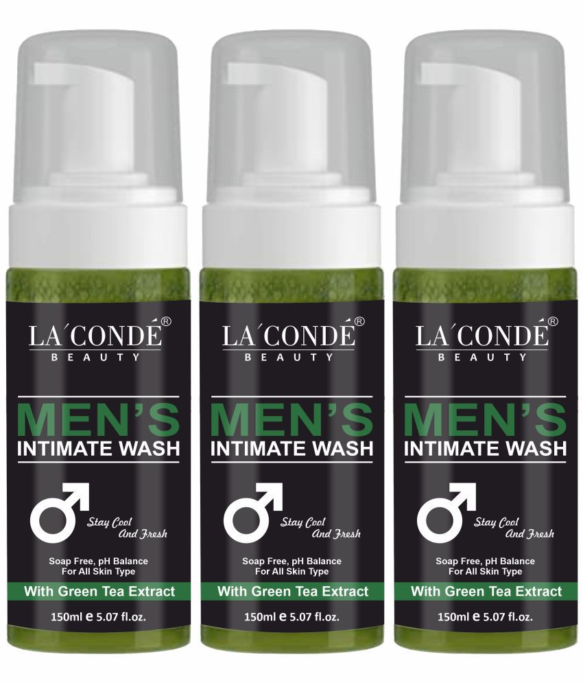     			La'Conde Reduce Bad Odour with Green Tea Extract Men's Intimate Wash Green 150 Pcs Pack of 3