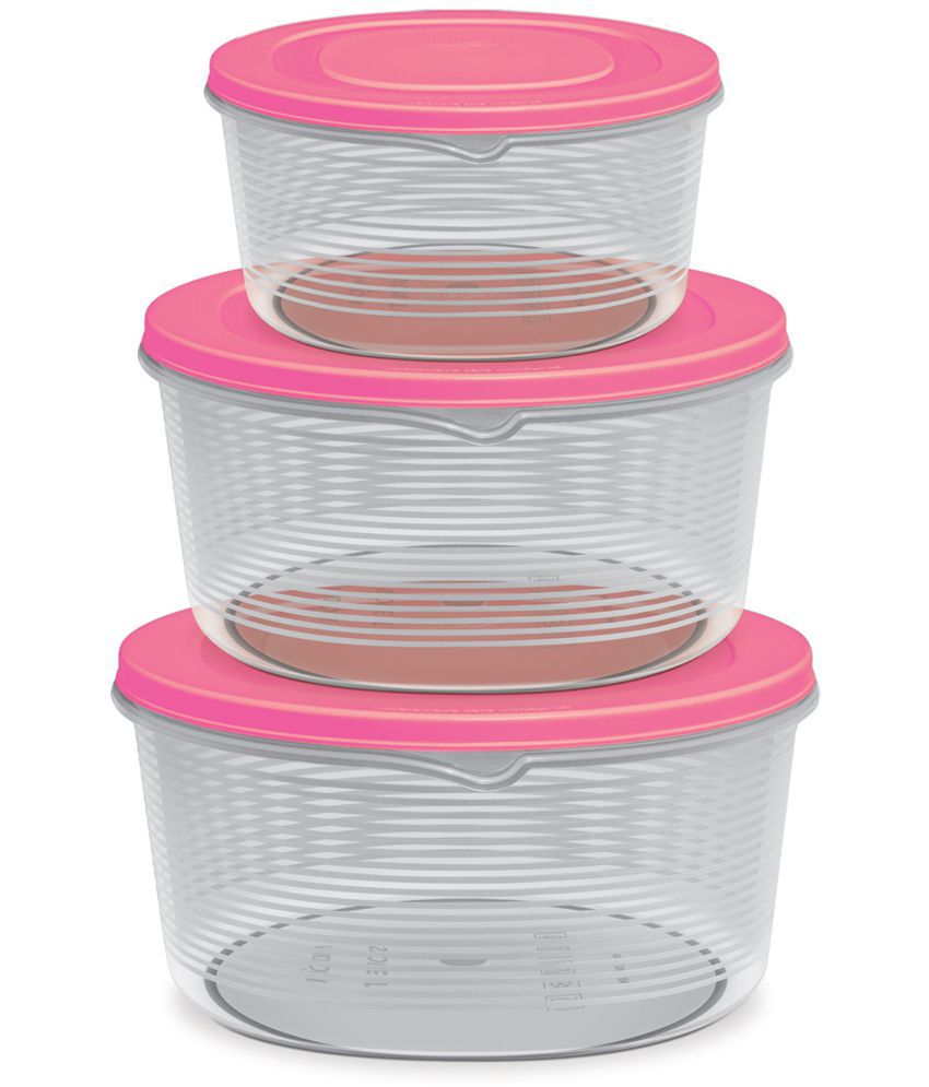     			Milton Store IT Plastic Container Set, 3-Pieces, Pink