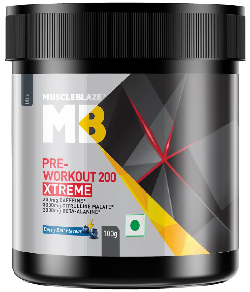 MuscleBlaze Pre Workout 200 Xtreme (Berry Bolt) 100 gm