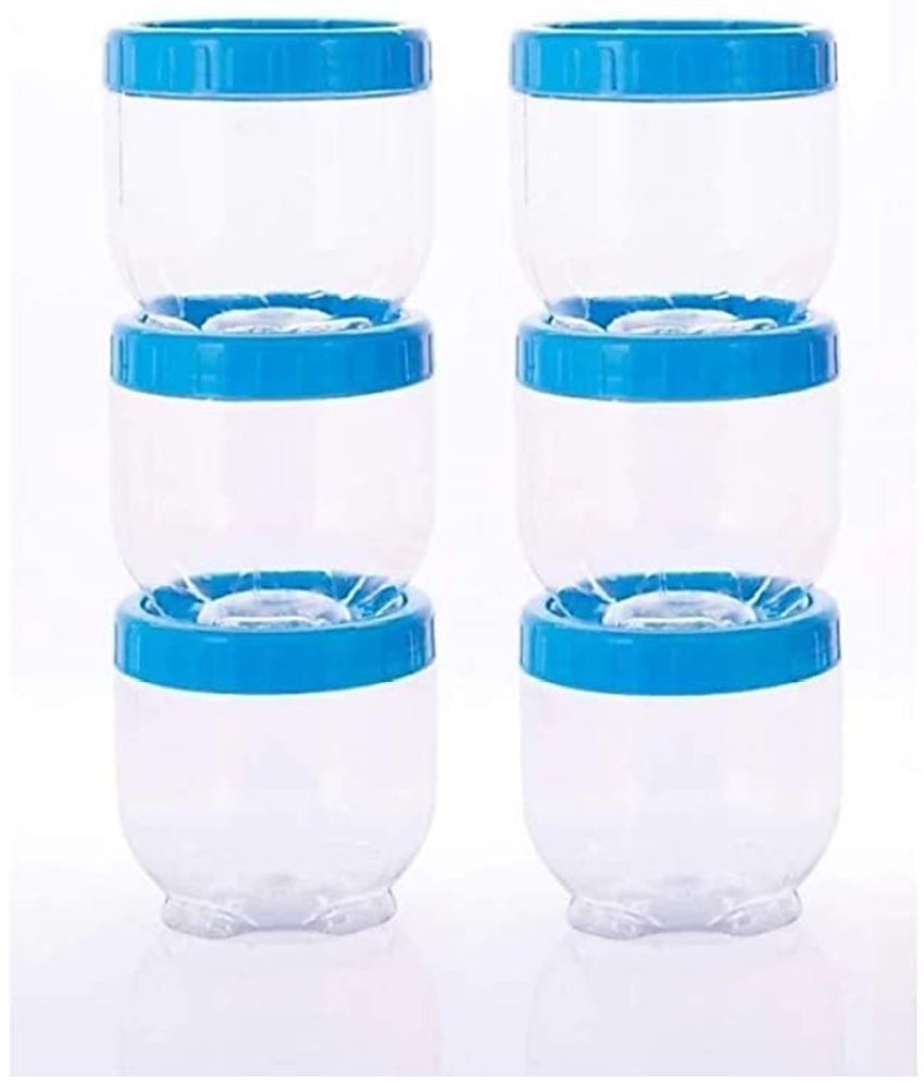 Woolco - interlock Light Blue Plastic Spice Container ( Set of 6 ) - 600
