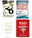 ( Combo of 4 books ) Ego Is The Enemy & The Silent Patient & To Kill A Mockingbird & Good Vibes, Good Life - Paperback