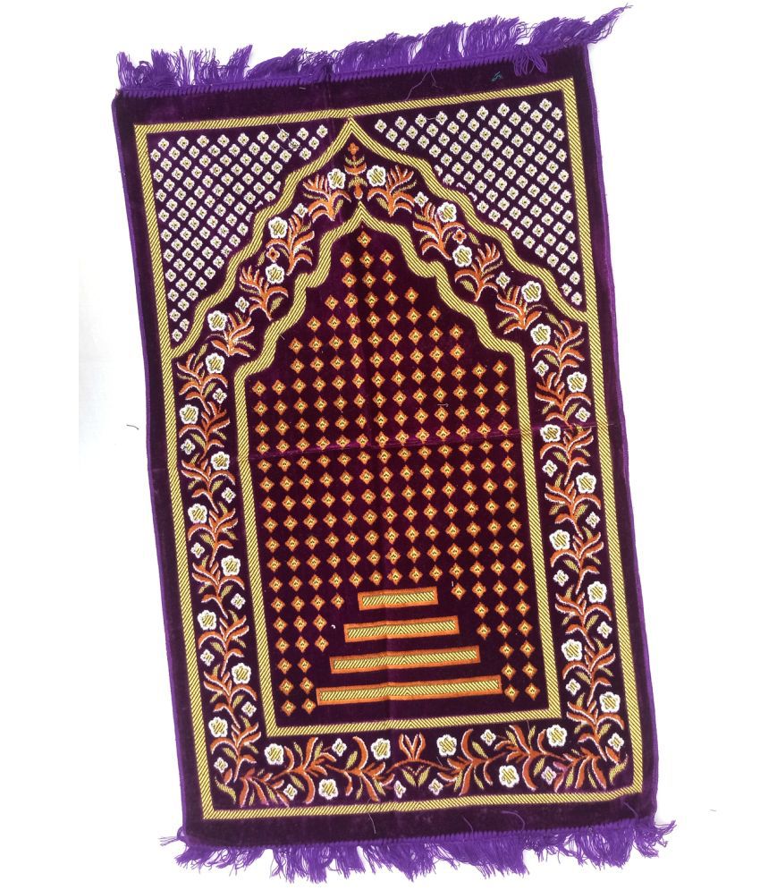     			ALRAZA LOOMS Purple Single Anti-skid Velvet Prayer Mat ( 110 X 70 cm )