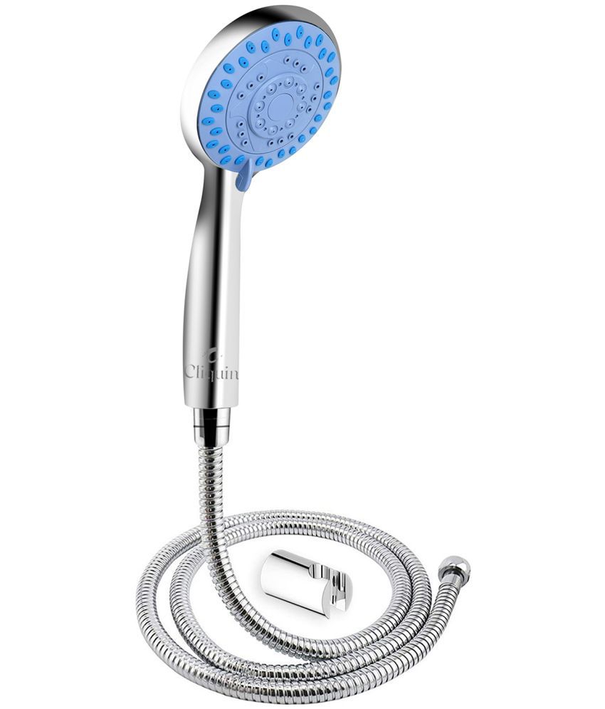 Cliquin KSHS2308 ABS Hand Shower 5 Flow with SS-304 Grade 1.5 Meter Flexible Hose Pipe and Wall Hook Handheld Hand Shower(Wall Mount Installation Type)