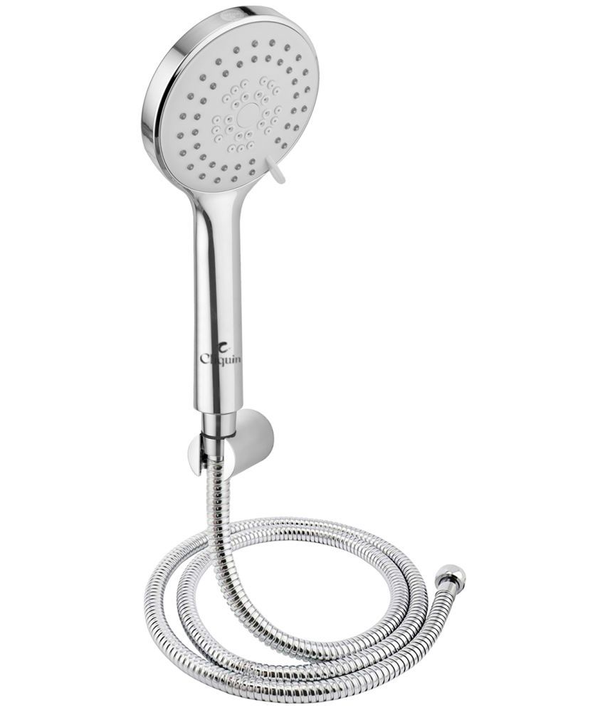 Cliquin KSHS2305 ABS Hand Shower 3 Flow with SS-304 Grade 1.5 Meter Flexible Hose Pipe and Wall Hook Handheld Hand Shower(Wall Mount Installation Type)